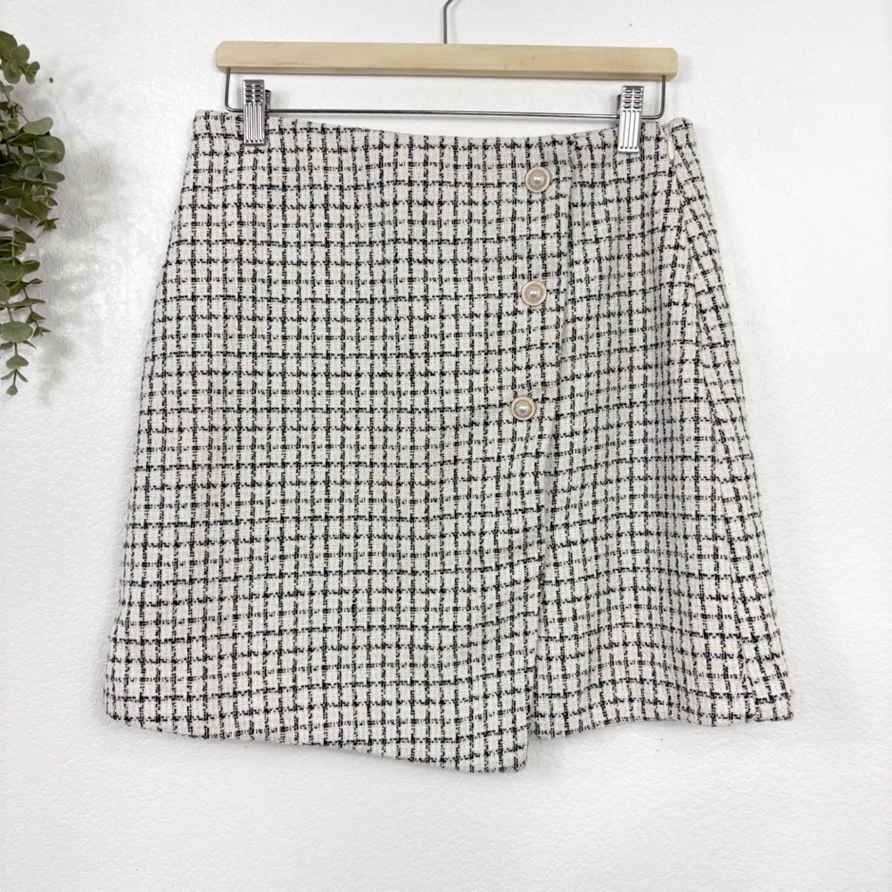 NWT MARC NEW YORK • Plaid Tweed Skirt